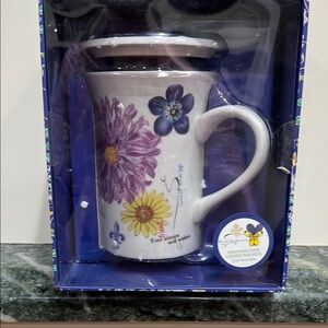 Floral Ceramic Mug with Infuser